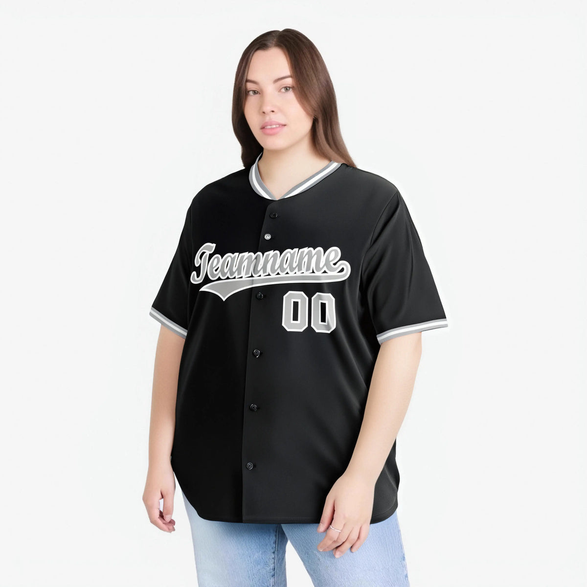 Custom Black Gray White Authentic Baseball Jersey