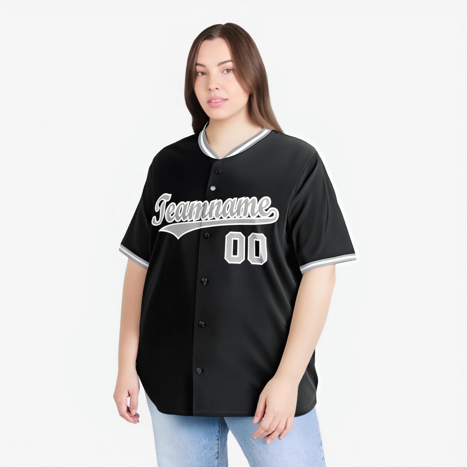 Custom Black Gray White Authentic Baseball Jersey