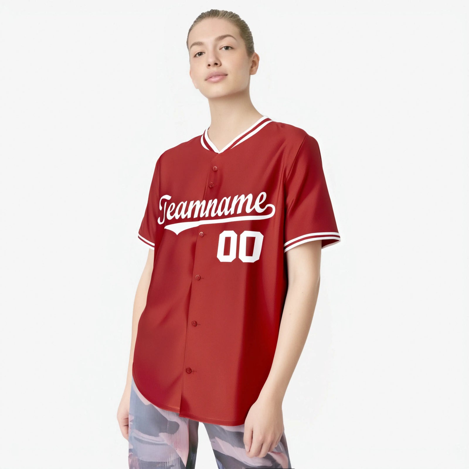 Custom Red White Authentic Baseball Jersey