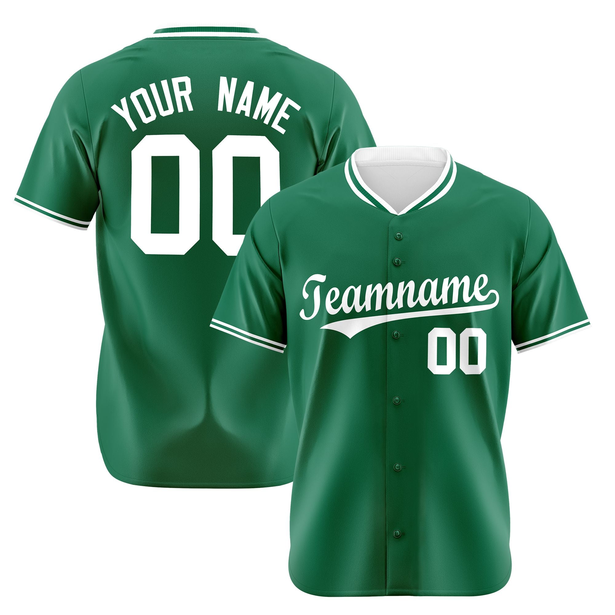 Custom Kelly Green White Authentic Baseball Jersey