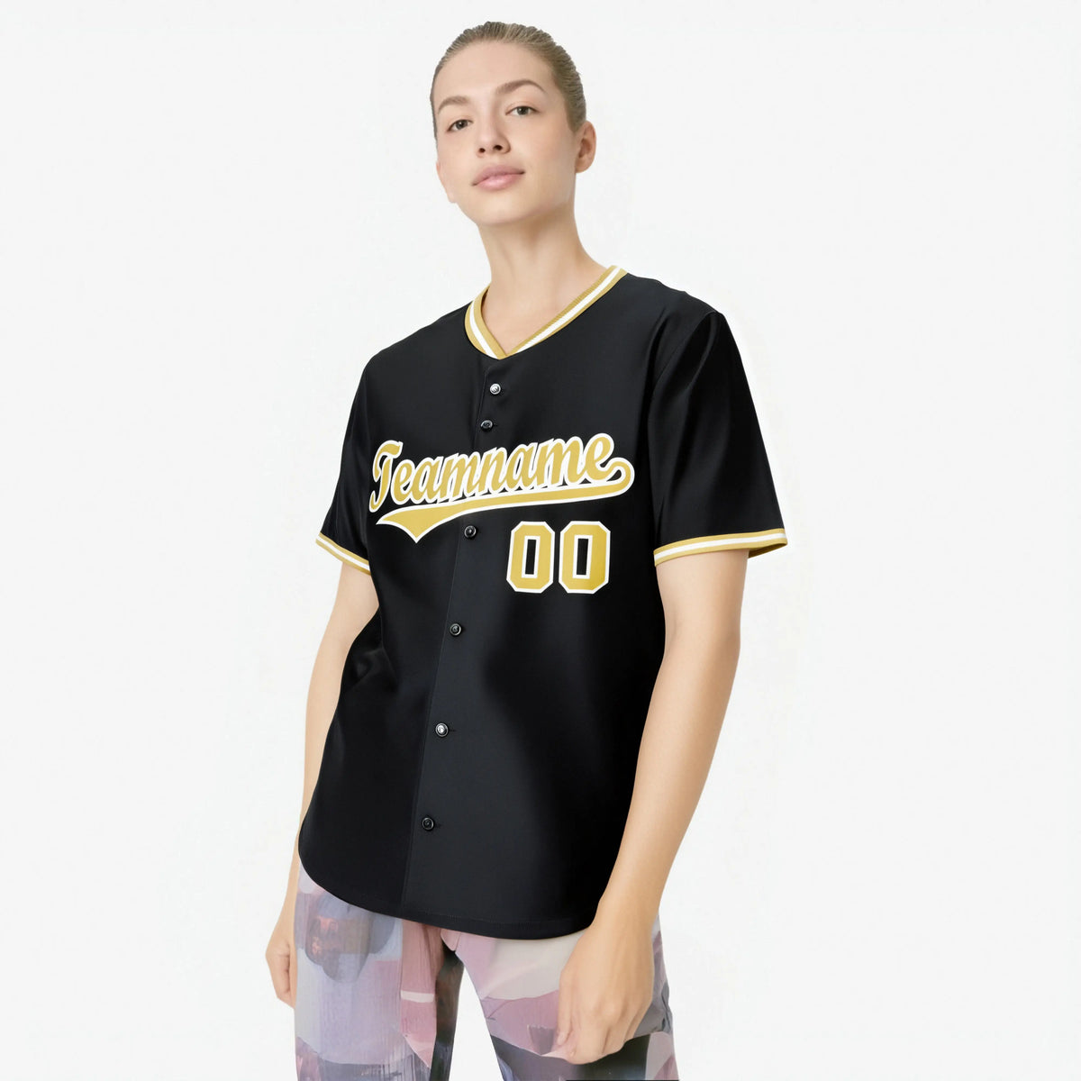 Custom Black Old Gold White Authentic Baseball Jersey