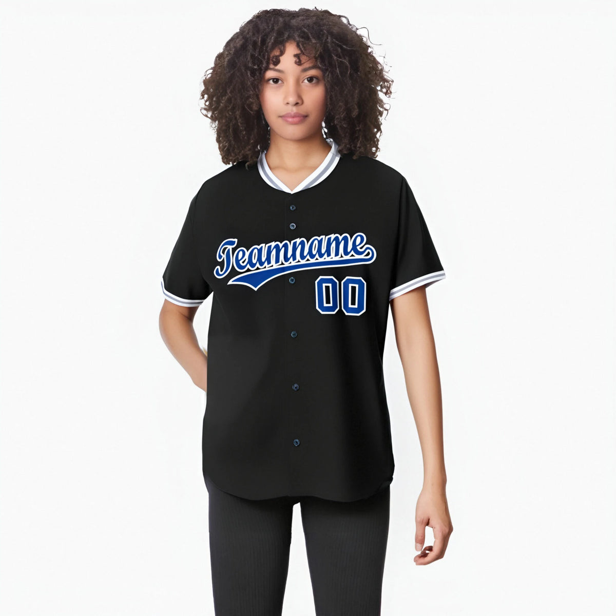 Custom Black Royal Blue White Authentic Baseball Jersey