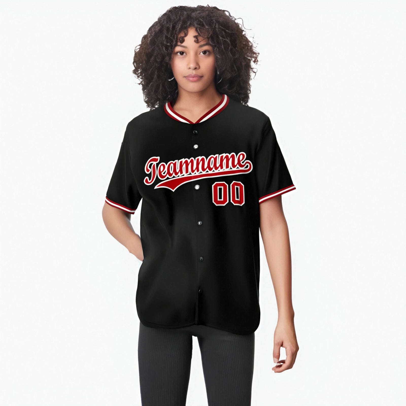 Custom Black Red White Authentic Baseball Jersey