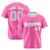 Custom Pink Gray White Authentic Baseball Jersey