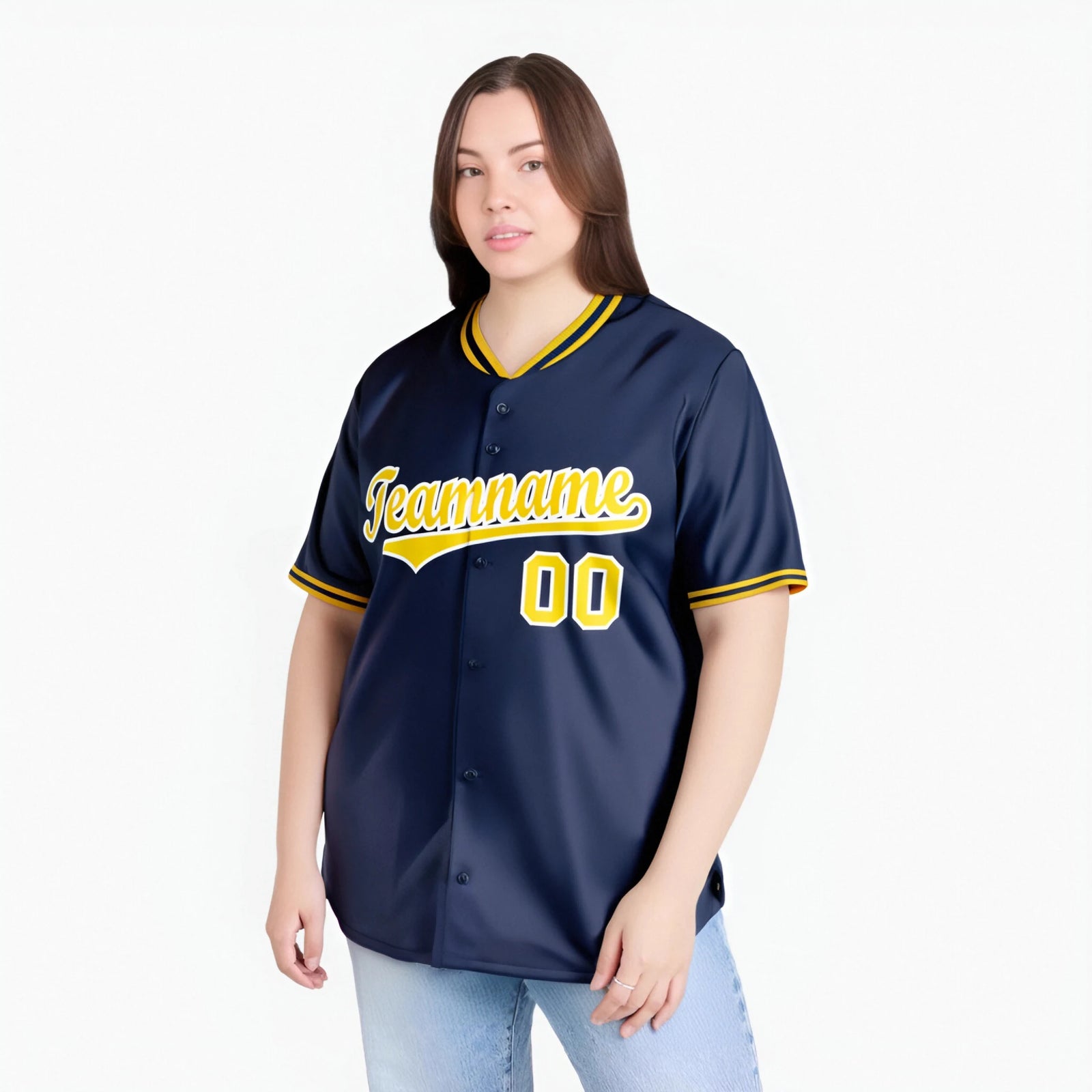 Custom Navy Gold White Authentic Baseball Jersey