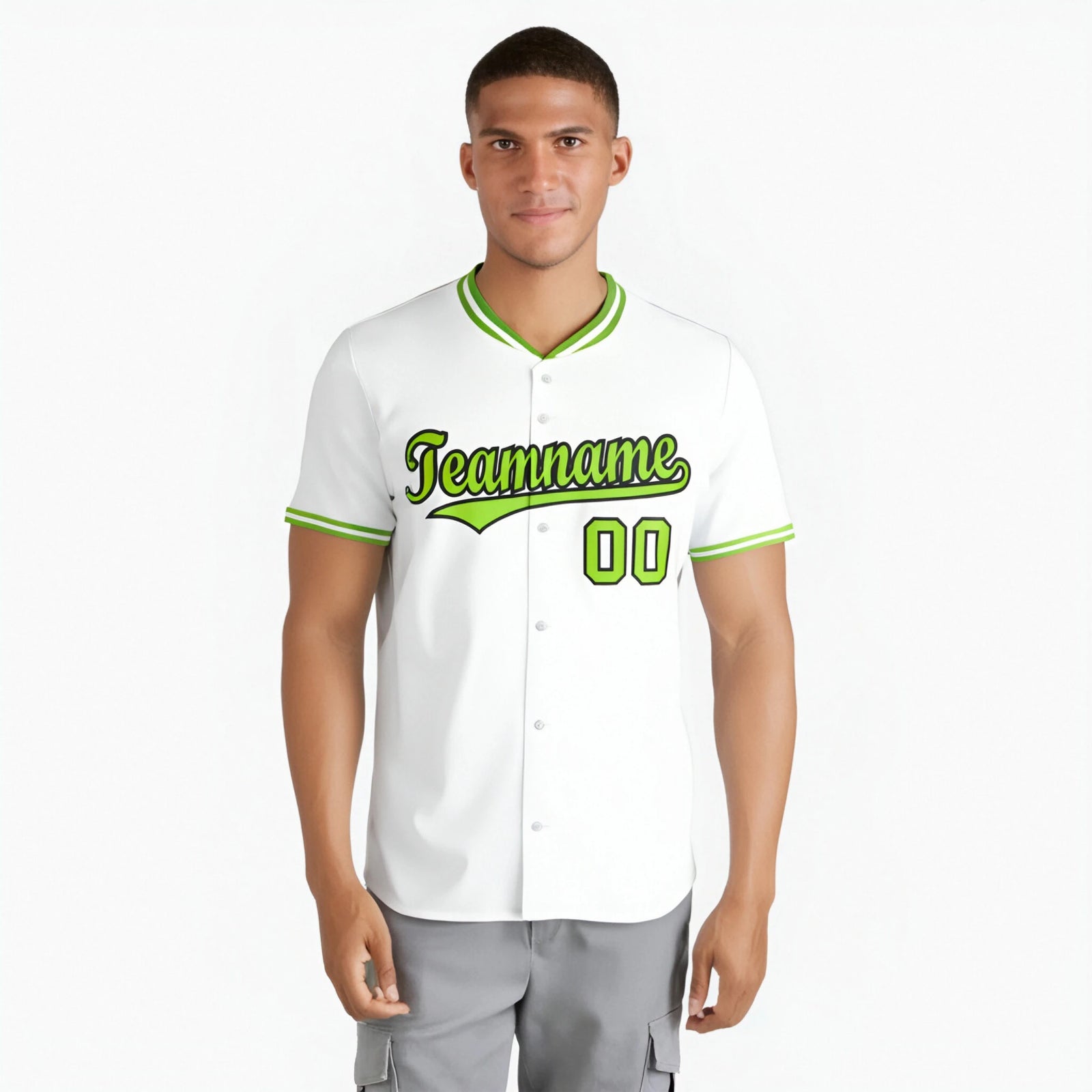 Custom White Neon Green Authentic Baseball Jersey