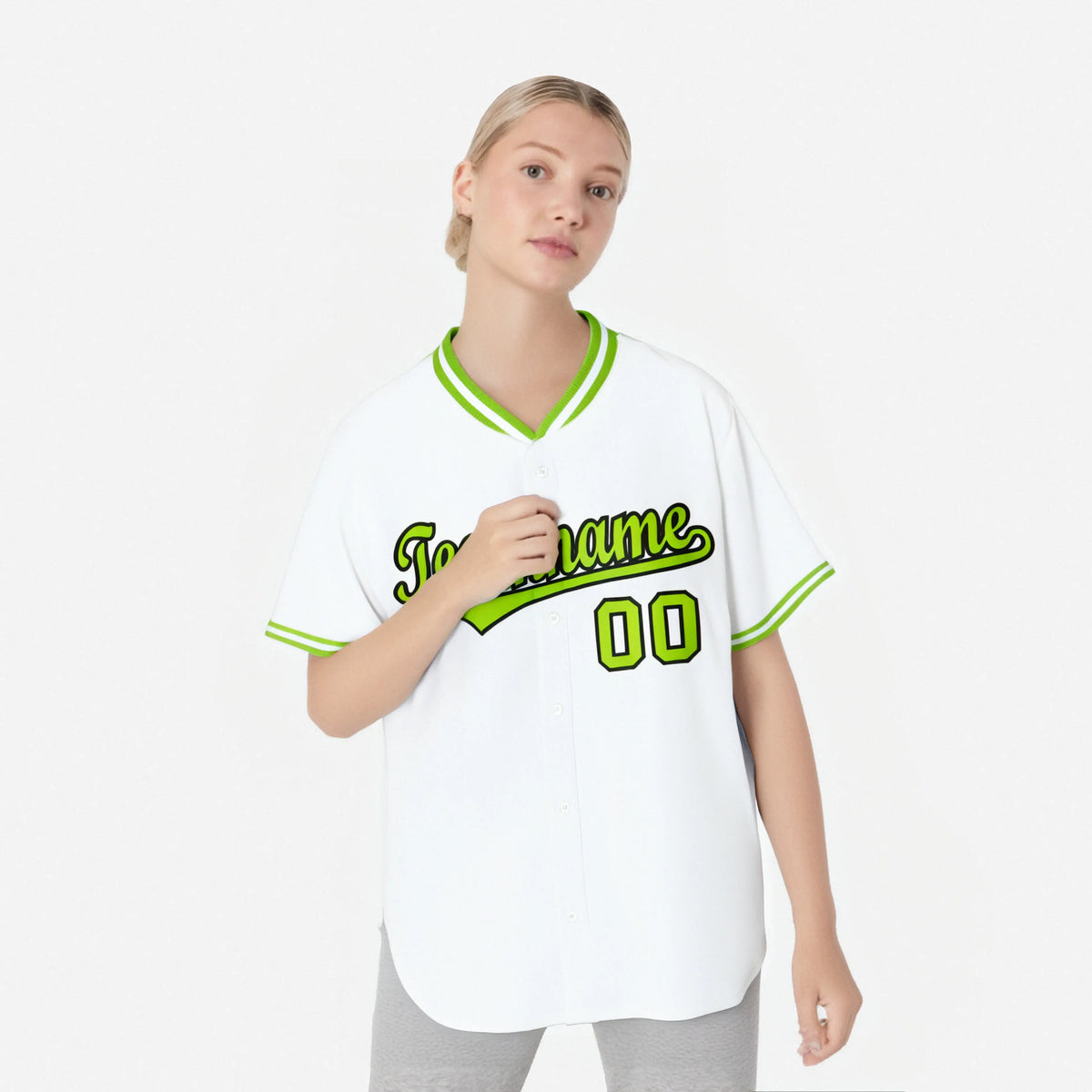 Custom White Neon Green Authentic Baseball Jersey