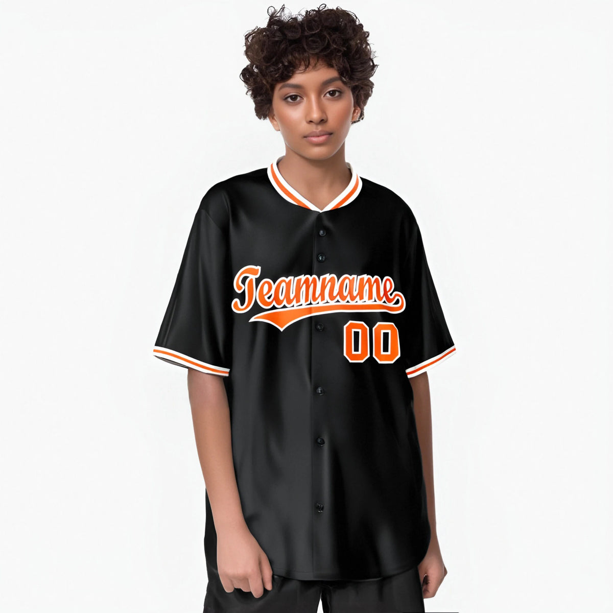 Custom Black Orange White Authentic Baseball Jersey
