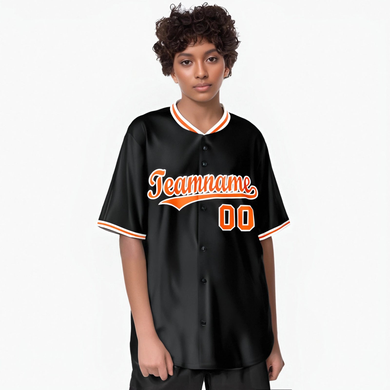 Custom Black Orange White Authentic Baseball Jersey