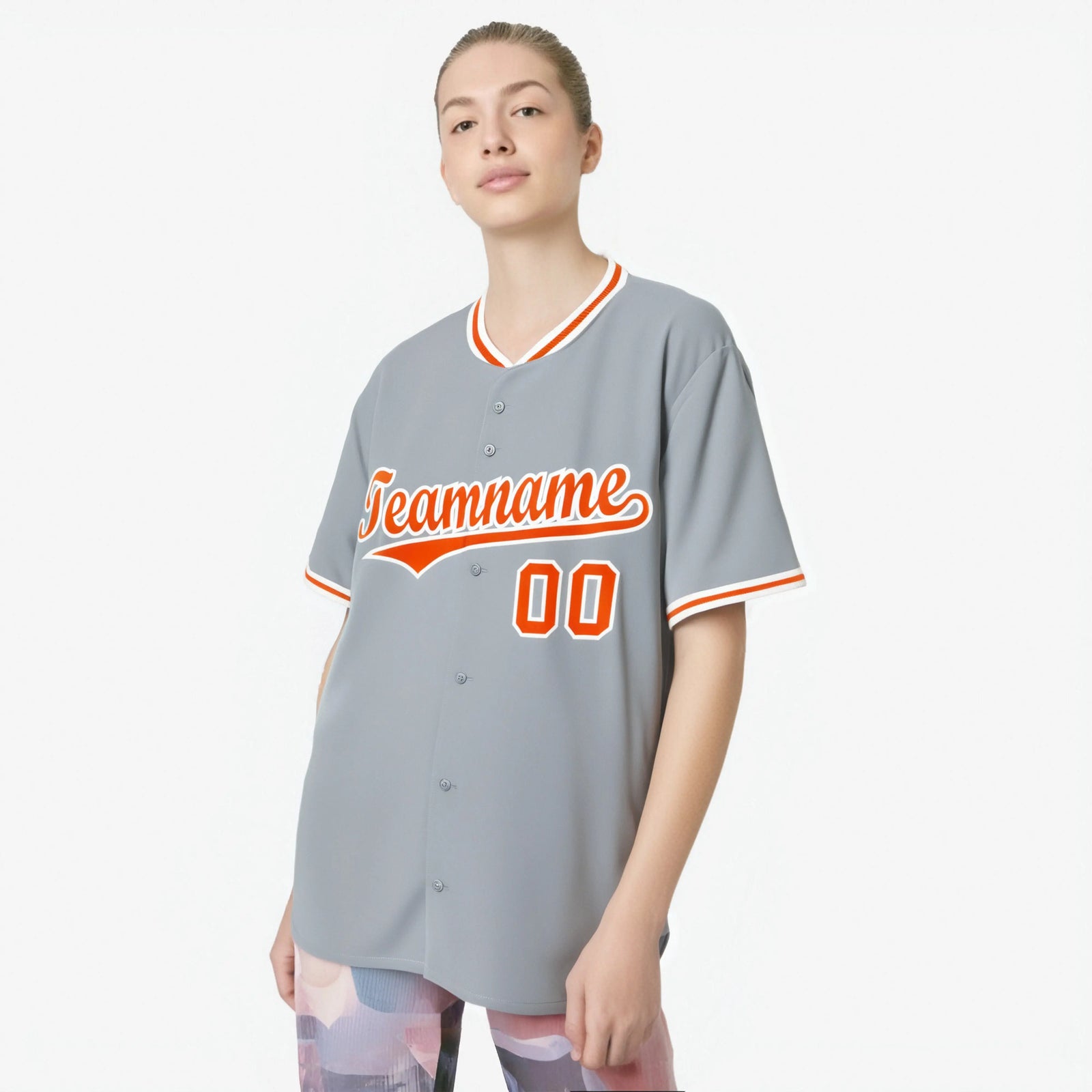 Custom Gray Orange White Authentic Baseball Jersey