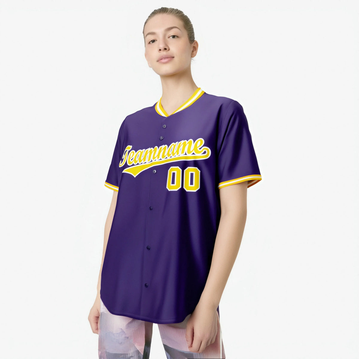 Custom Purple Gold White Authentic Baseball Jersey