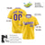 Custom Yellow Purple White Authentic Baseball Jersey