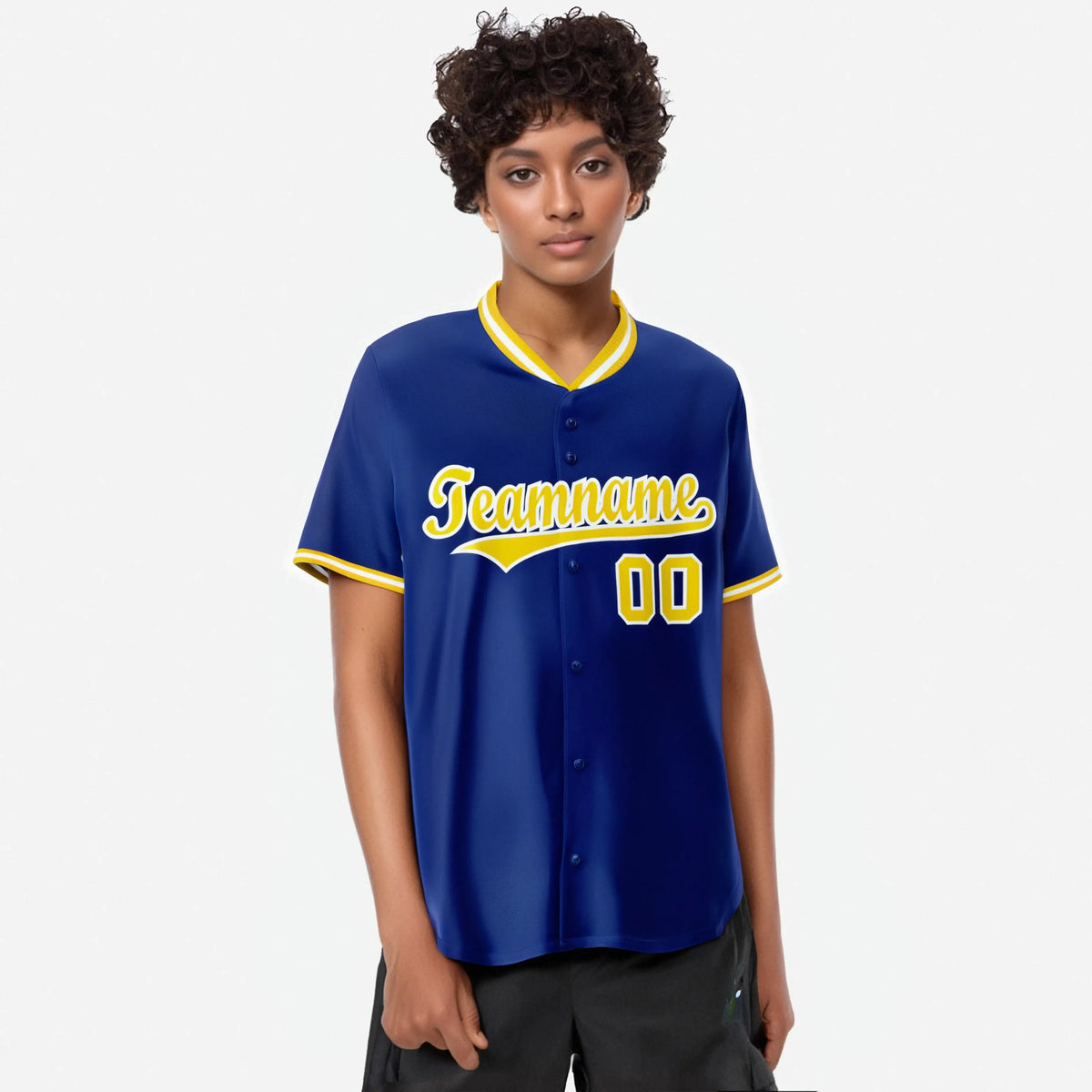 Custom Royal Blue Gold White Authentic Baseball Jersey