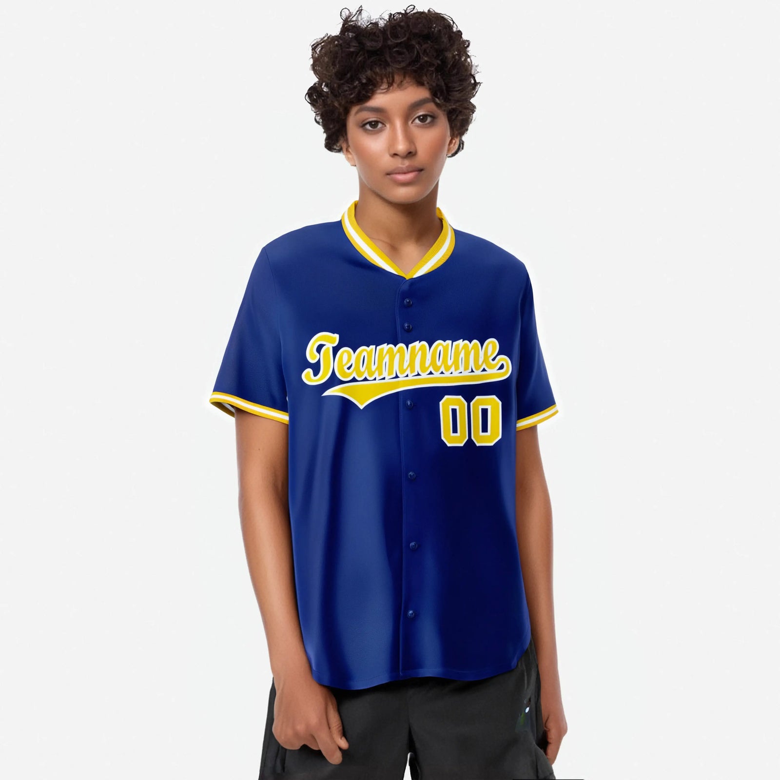 Custom Royal Blue Gold White Authentic Baseball Jersey