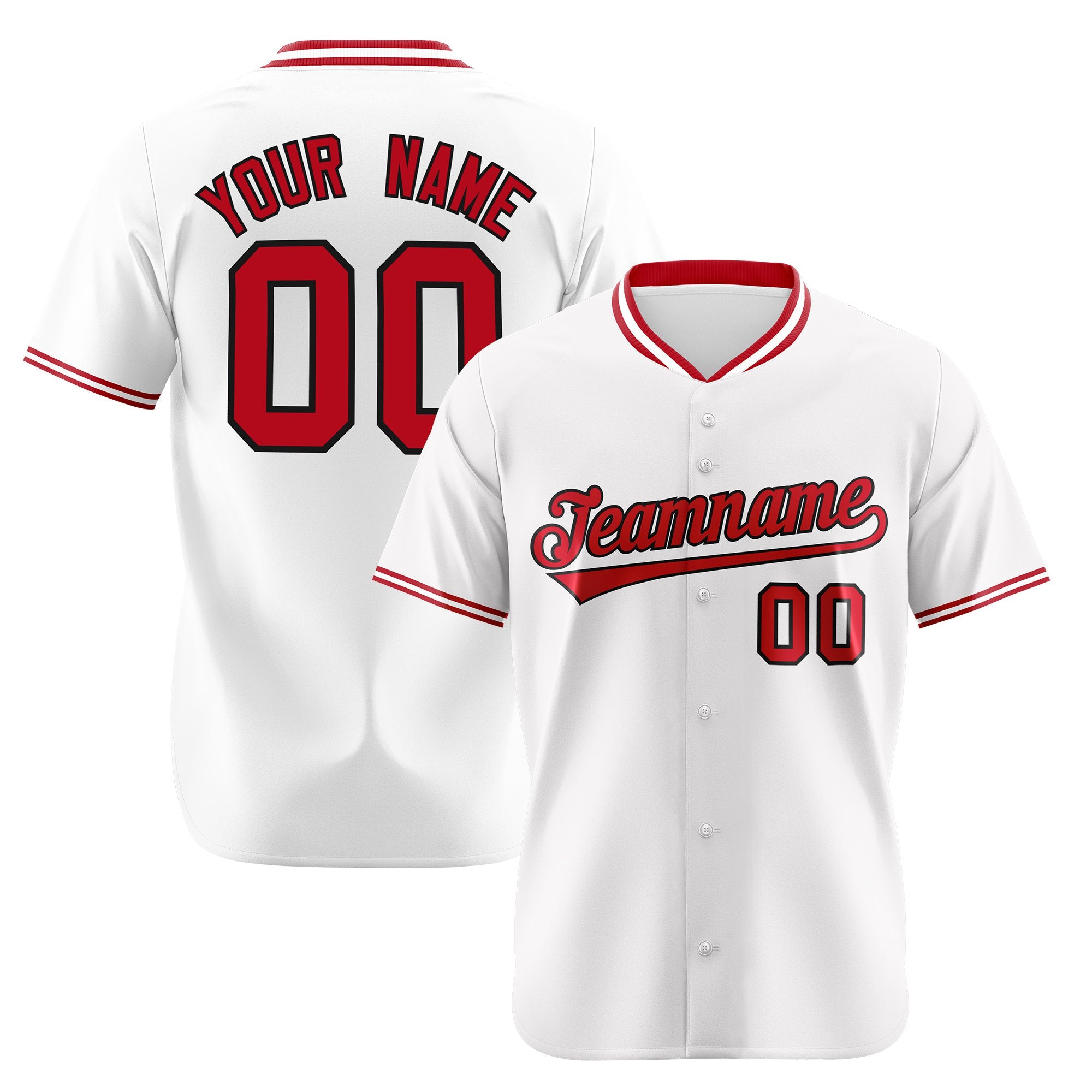 Custom White Red Authentic Baseball Jersey