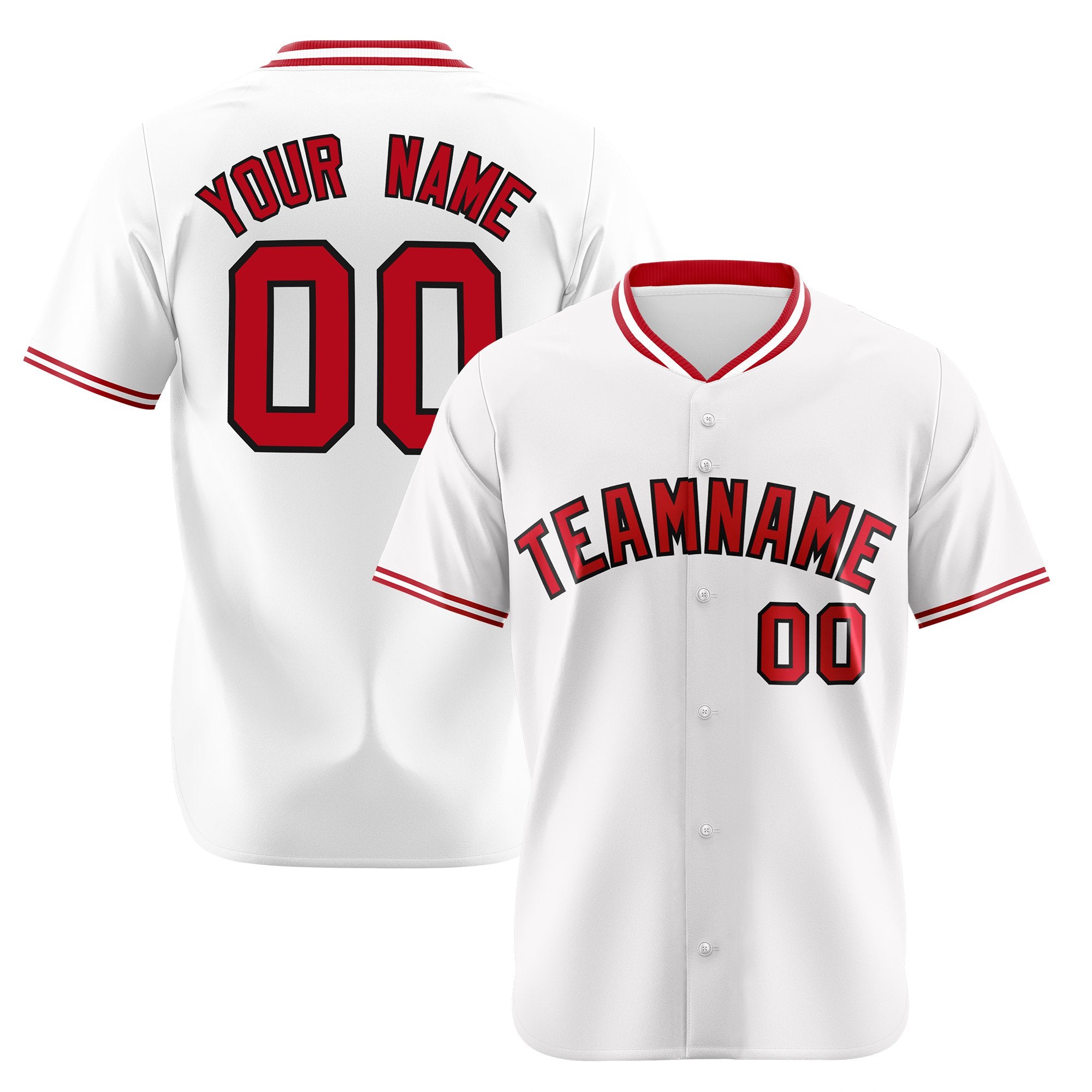 Custom White Red Authentic Baseball Jersey