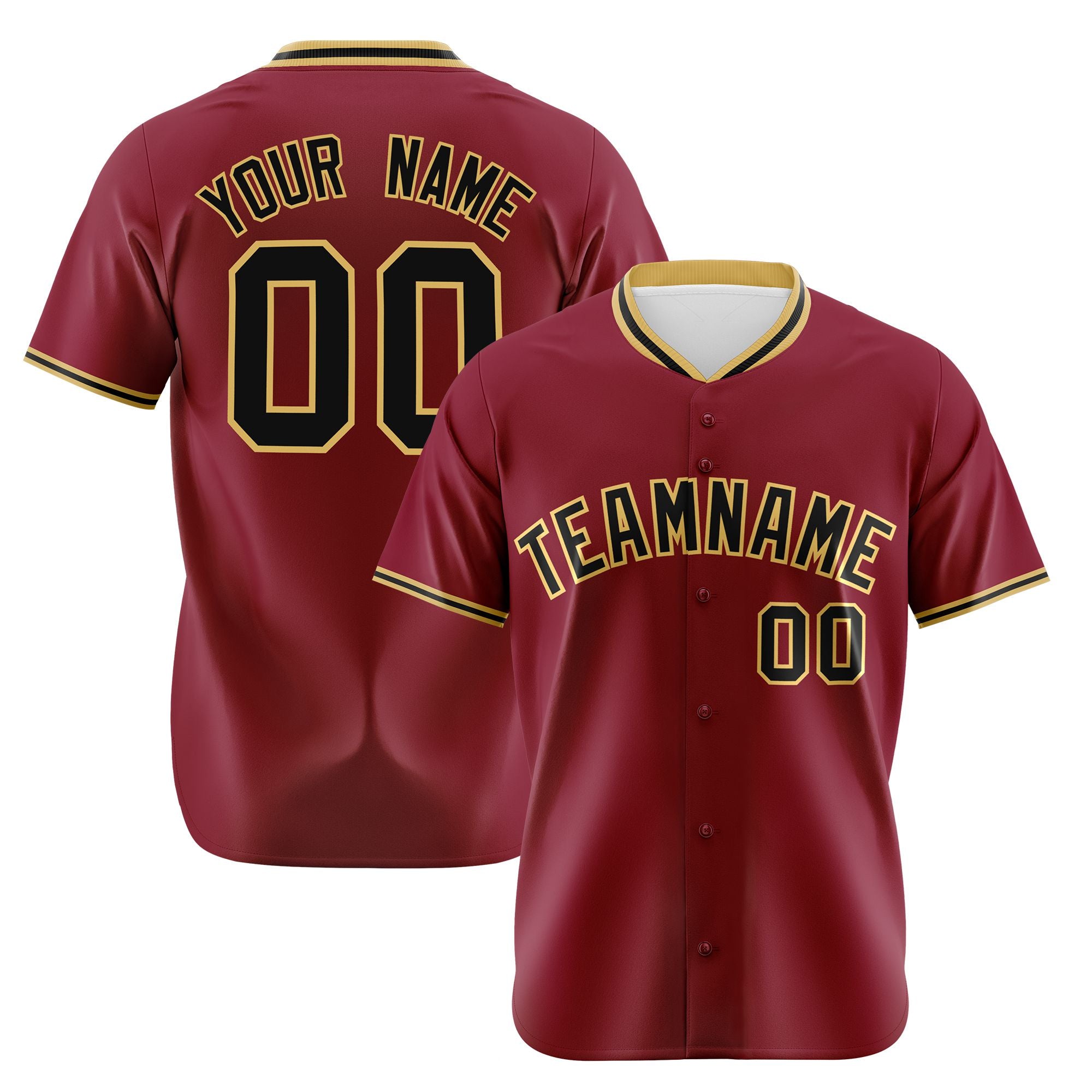 Custom Crimson Old Gold Black Authentic Baseball Jersey