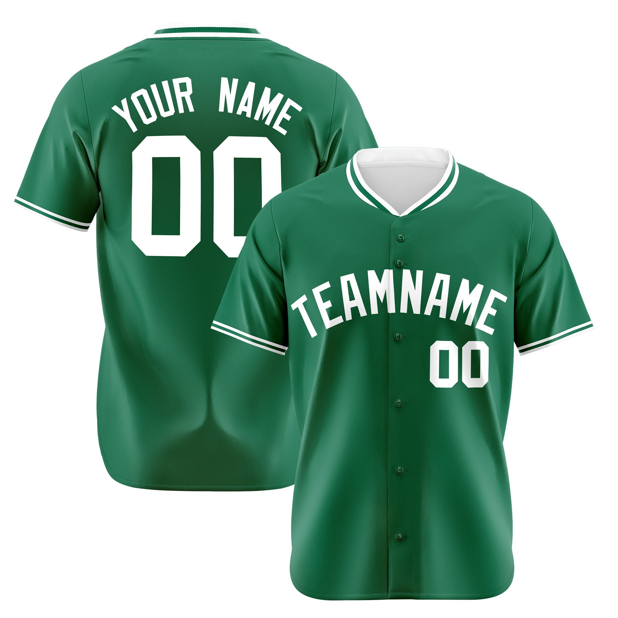 Custom Kelly Green White Authentic Baseball Jersey