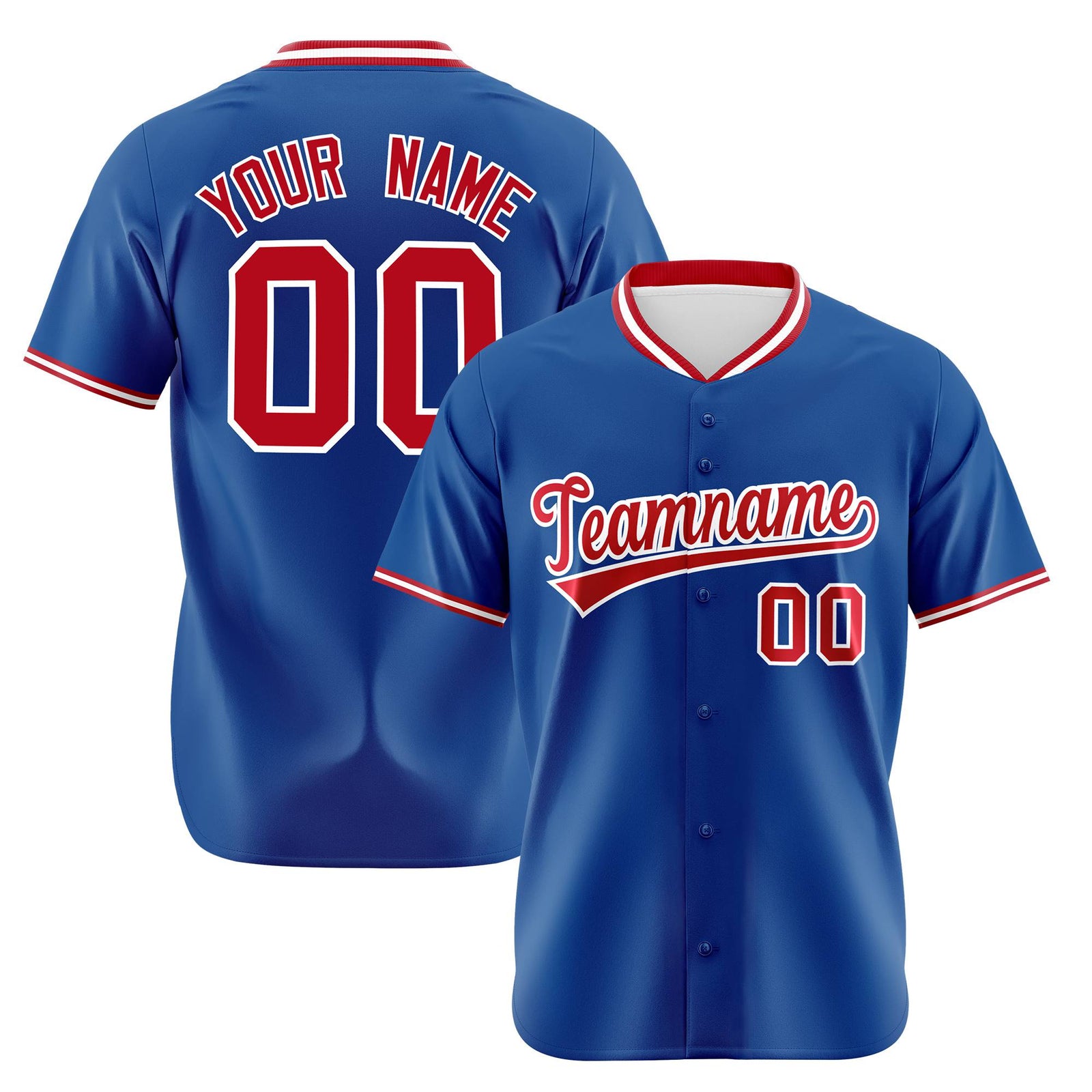 Custom Royal Blue Red White Authentic Baseball Jersey