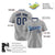 Custom Gray Navy White Authentic Baseball Jersey