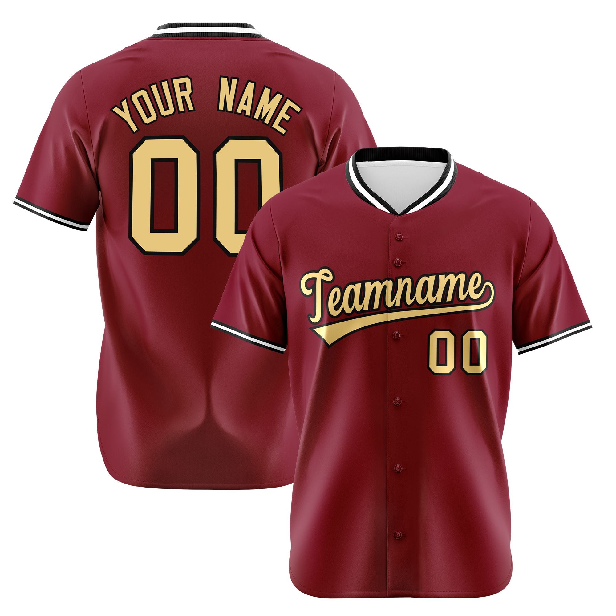 Custom Crimson Gold White Authentic Baseball Jersey