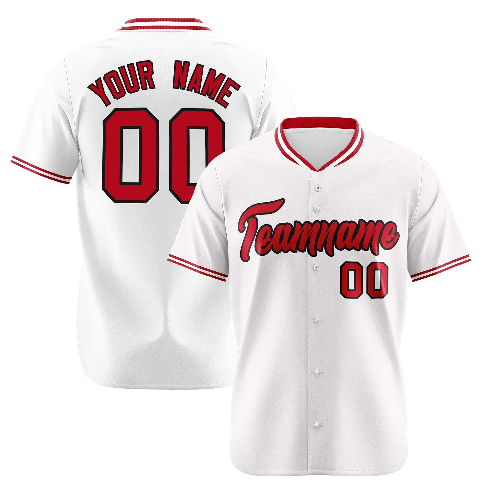 Custom White Red Authentic Baseball Jersey