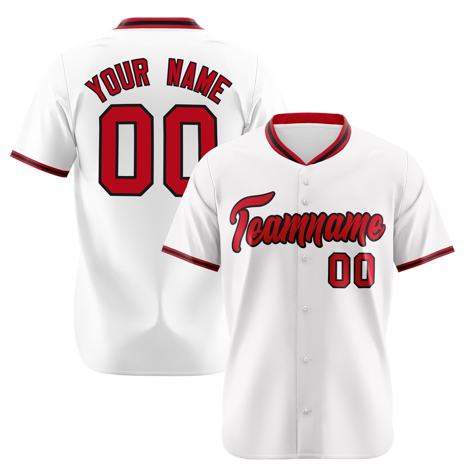 Custom White Red Authentic Baseball Jersey