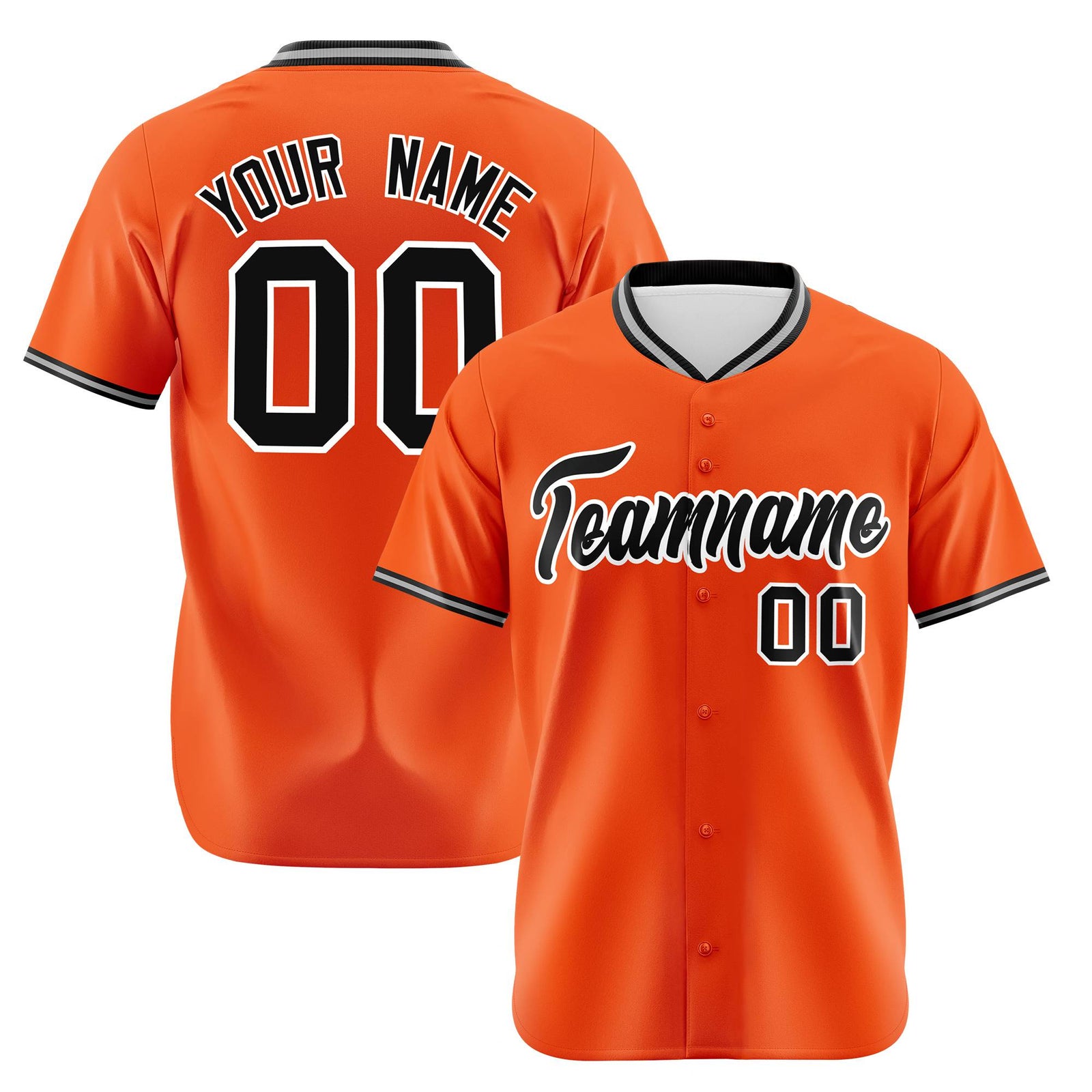 Custom Orange Black White Authentic Baseball Jersey