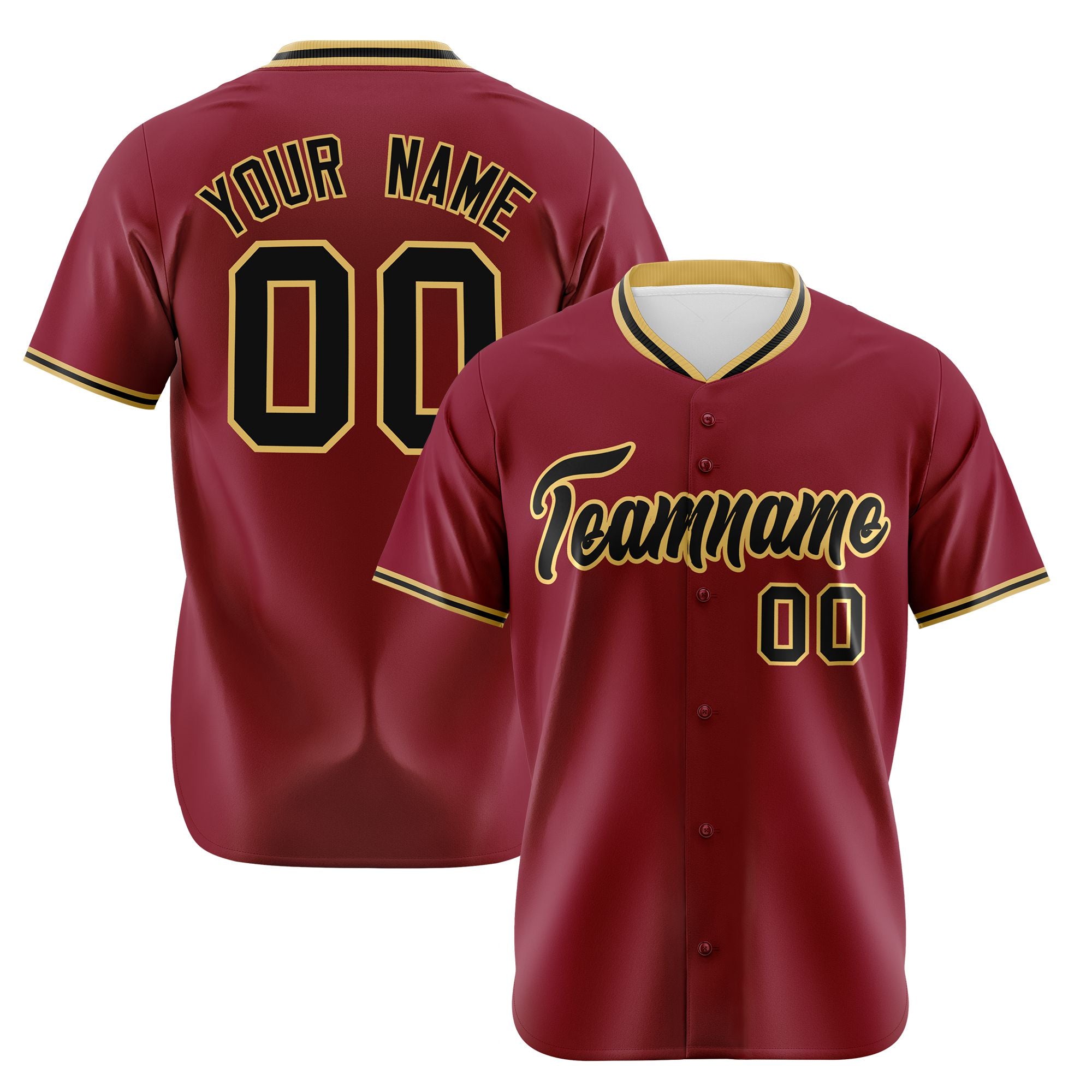 Custom Crimson Old Gold Black Authentic Baseball Jersey