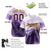 Custom White Purple Gold Authentic Printed Fashion Baseball Jersey