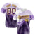 Custom White Purple Gold Authentic Printed Fashion Baseball Jersey