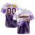 Custom White Purple Gold Authentic Printed Fashion Baseball Jersey