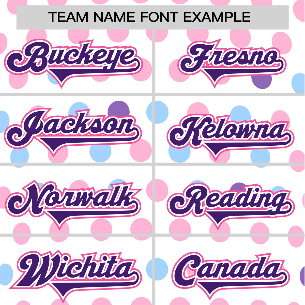 Custom White Purple Blue-Pink Authentic Polka Dot Fashion Baseball Jersey