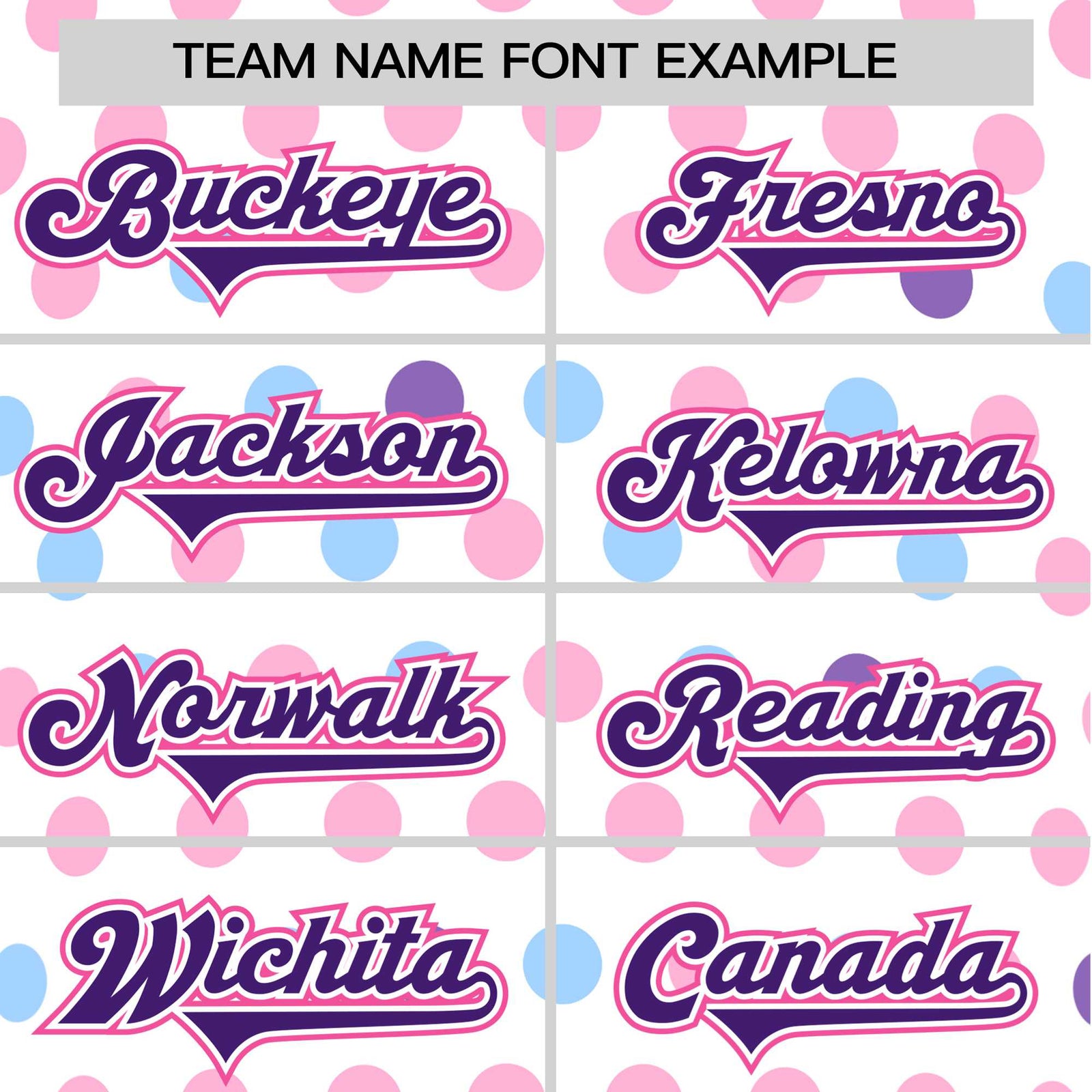 Custom White Purple Blue-Pink Authentic Polka Dot Fashion Baseball Jersey