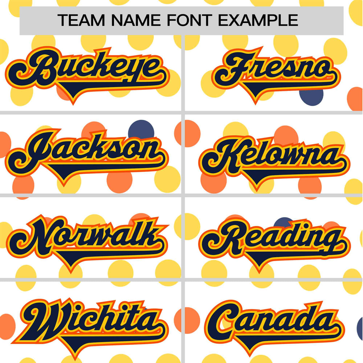 Custom White Navy Orange Gold Authentic Polka Dot Fashion Baseball Jersey