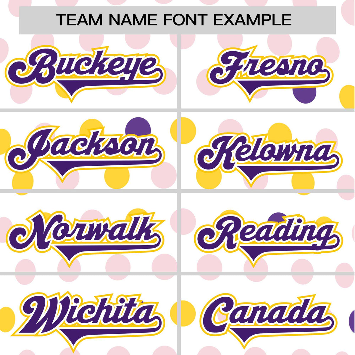 Custom White Purple Gold Authentic Polka Dot Fashion Baseball Jersey