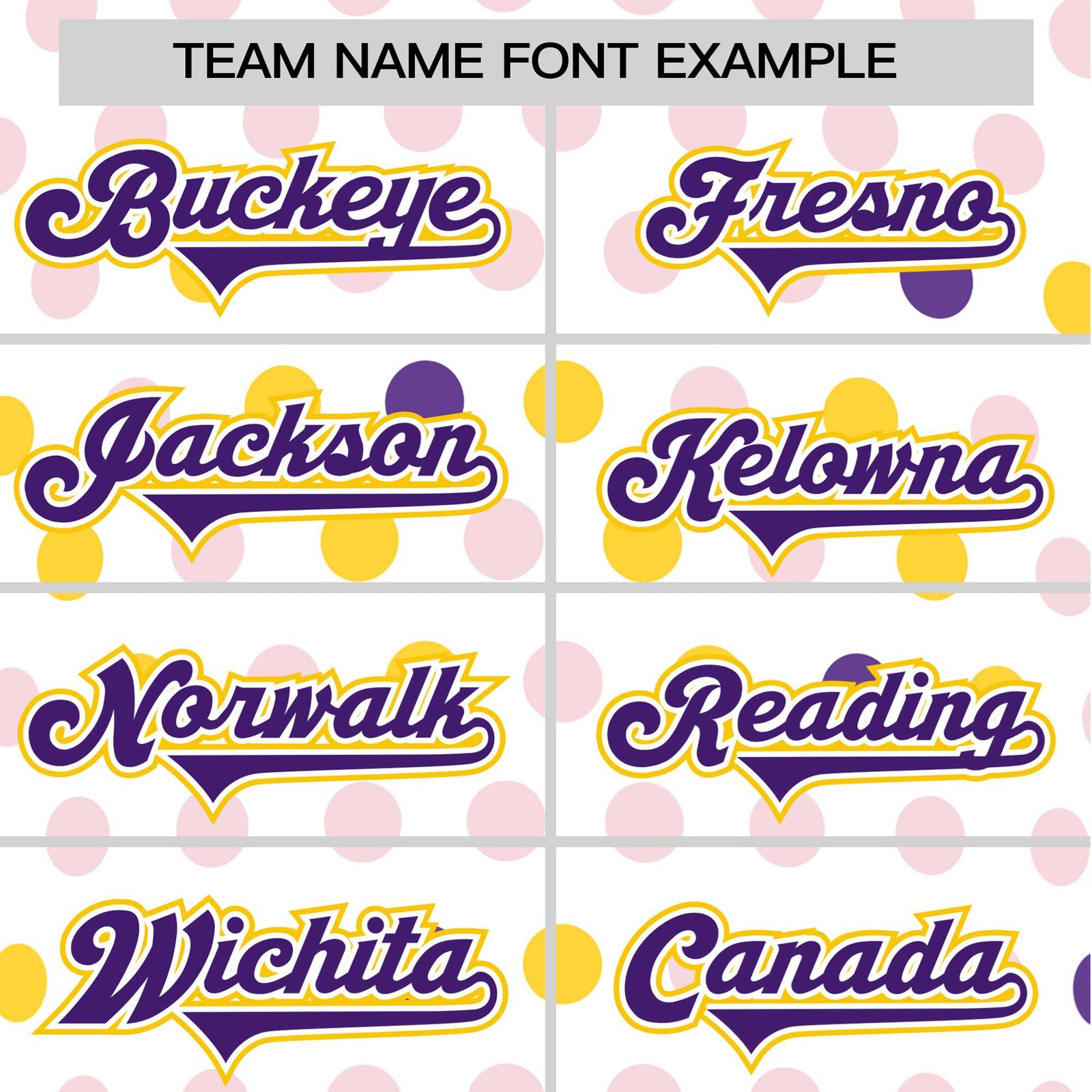 Custom White Purple Gold Authentic Polka Dot Fashion Baseball Jersey