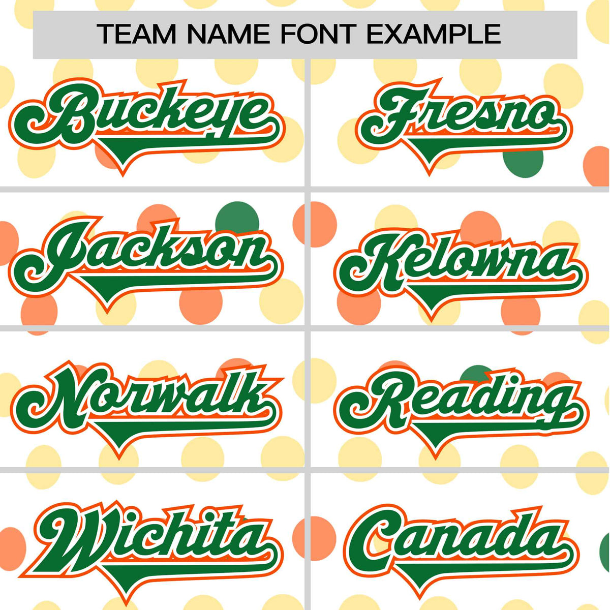 Custom White Kelly Green Orange Gold Authentic Polka Dot Fashion Baseball Jersey