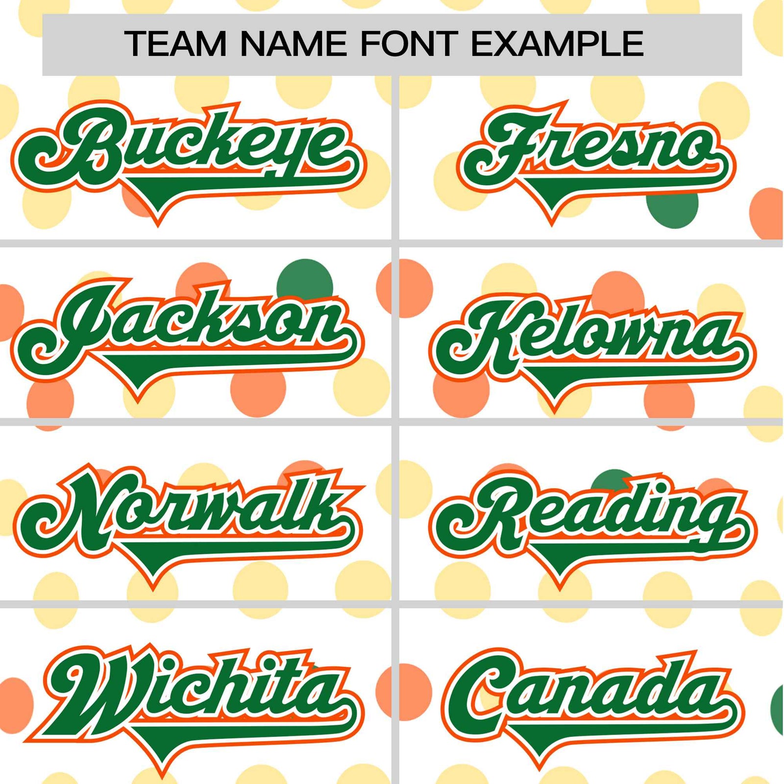 Custom White Kelly Green Orange Gold Authentic Polka Dot Fashion Baseball Jersey