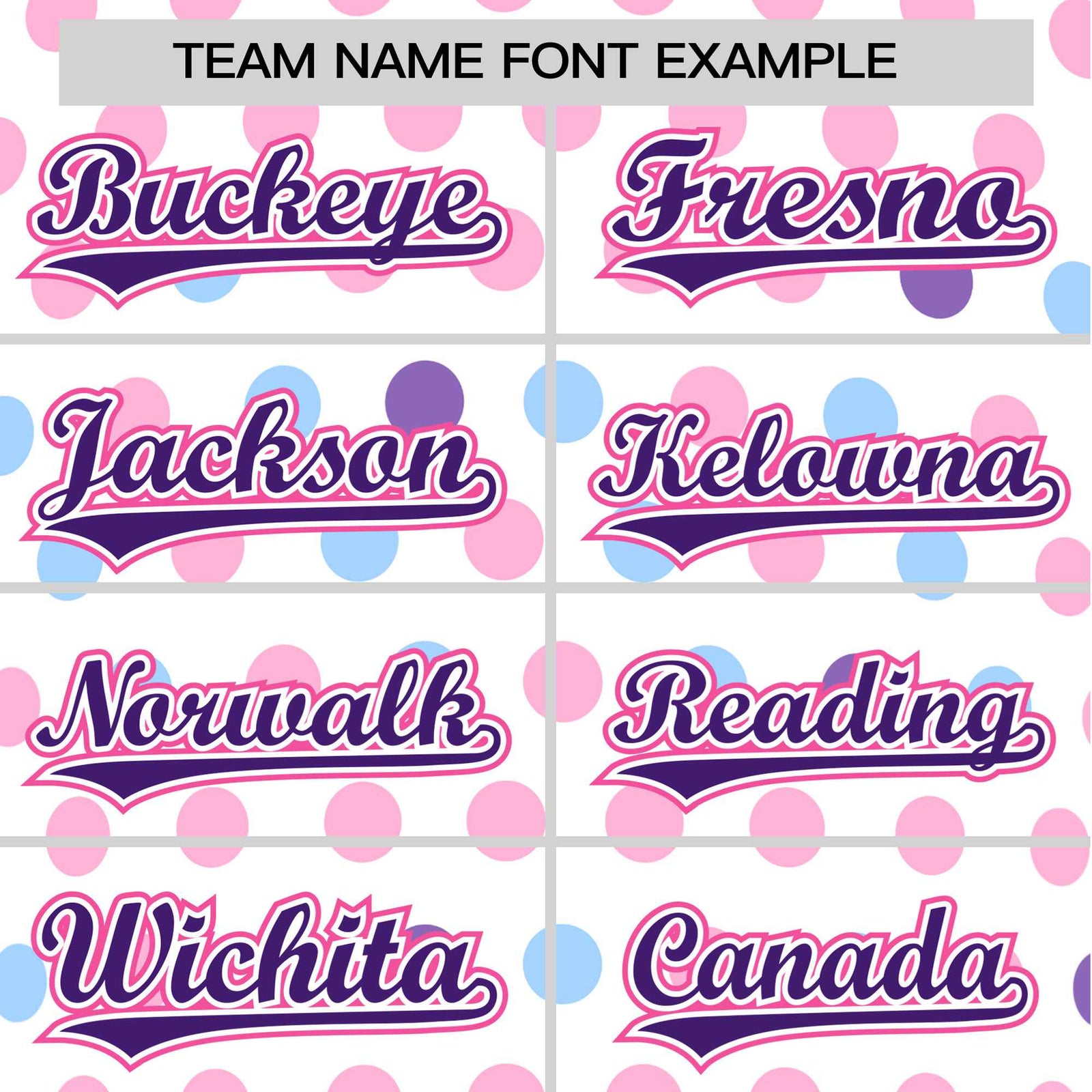 Custom White Purple Blue-Pink Authentic Polka Dot Fashion Baseball Jersey