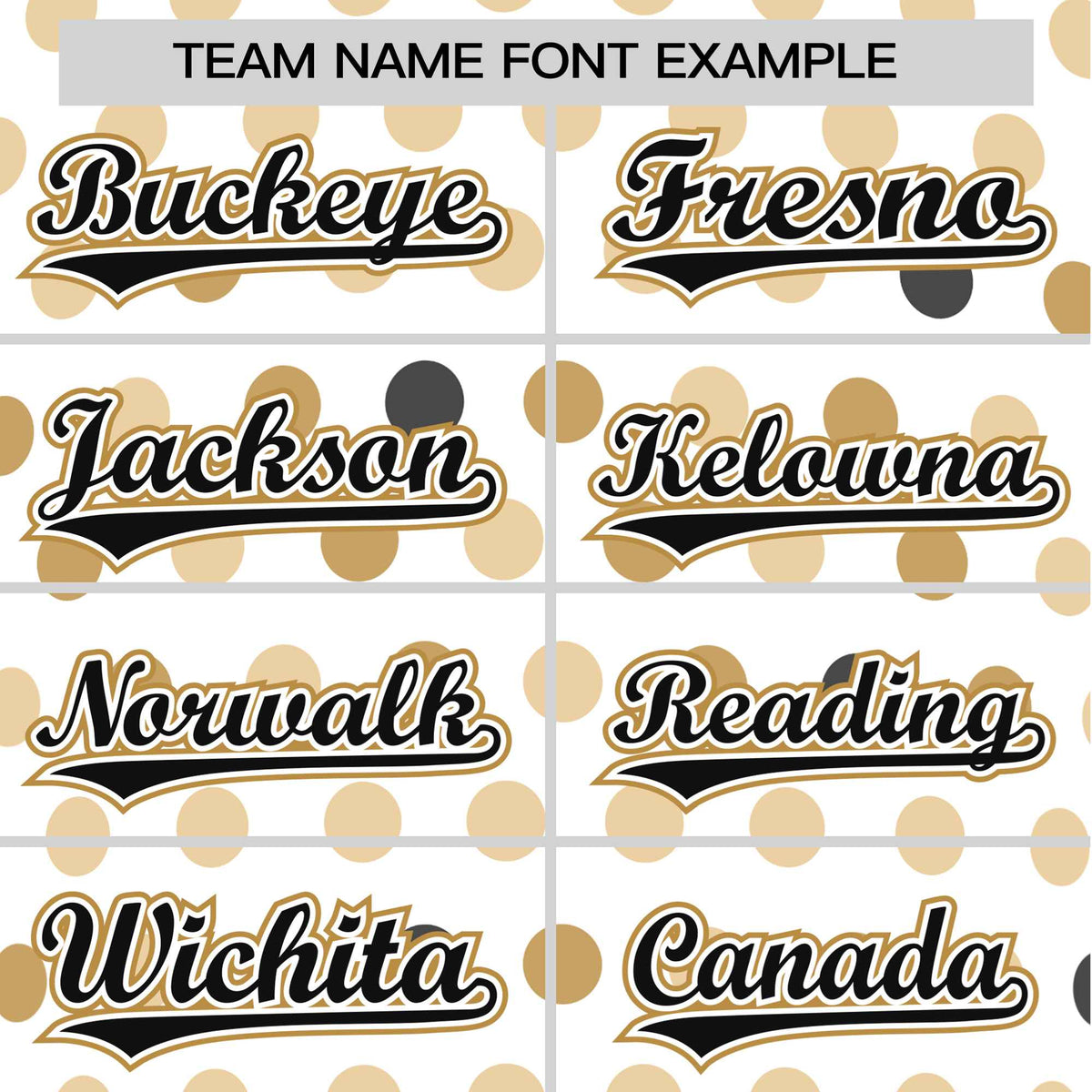 Custom White Black Old Gold Authentic Polka Dot Fashion Baseball Jersey