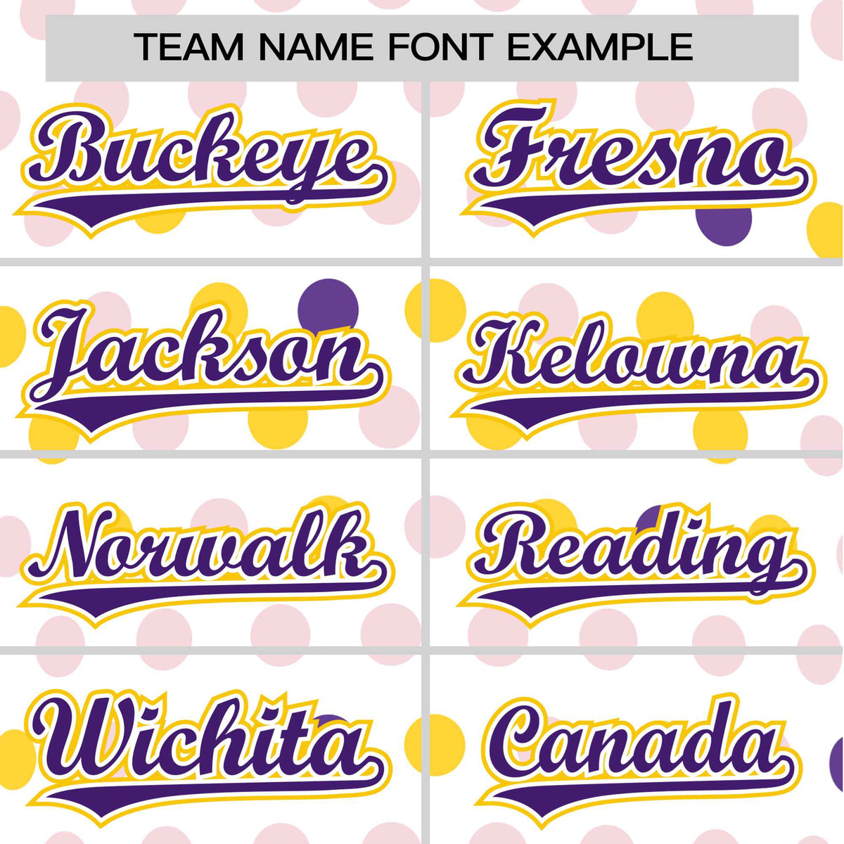 Custom White Purple Gold Authentic Polka Dot Fashion Baseball Jersey