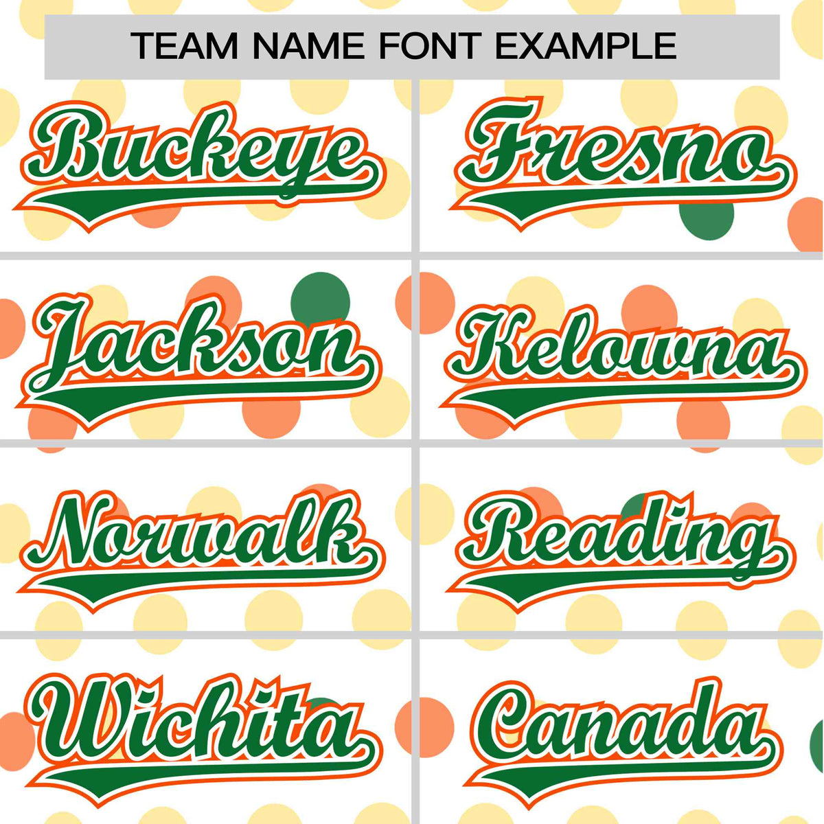 Custom White Kelly Green Orange Gold Authentic Polka Dot Fashion Baseball Jersey