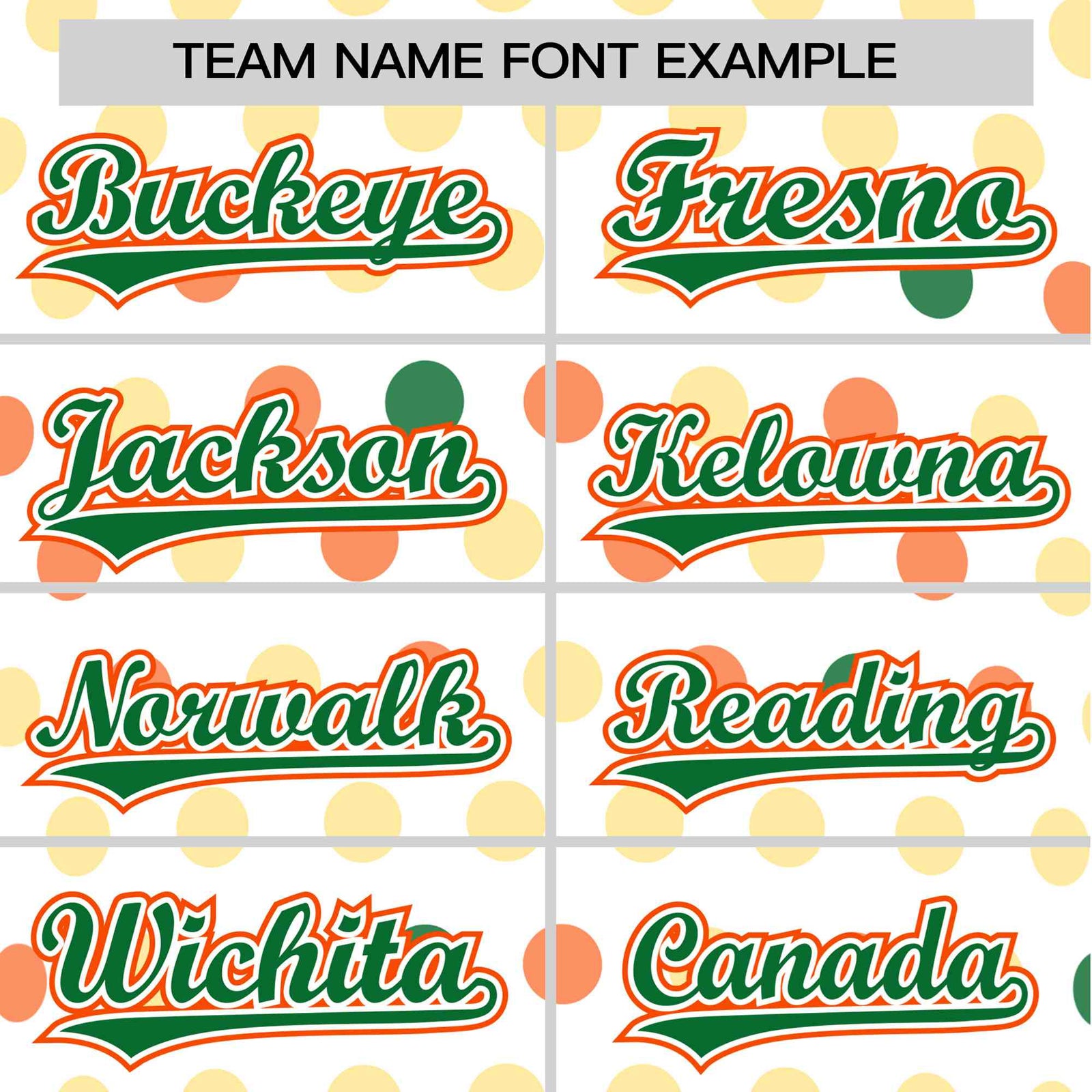 Custom White Kelly Green Orange Gold Authentic Polka Dot Fashion Baseball Jersey