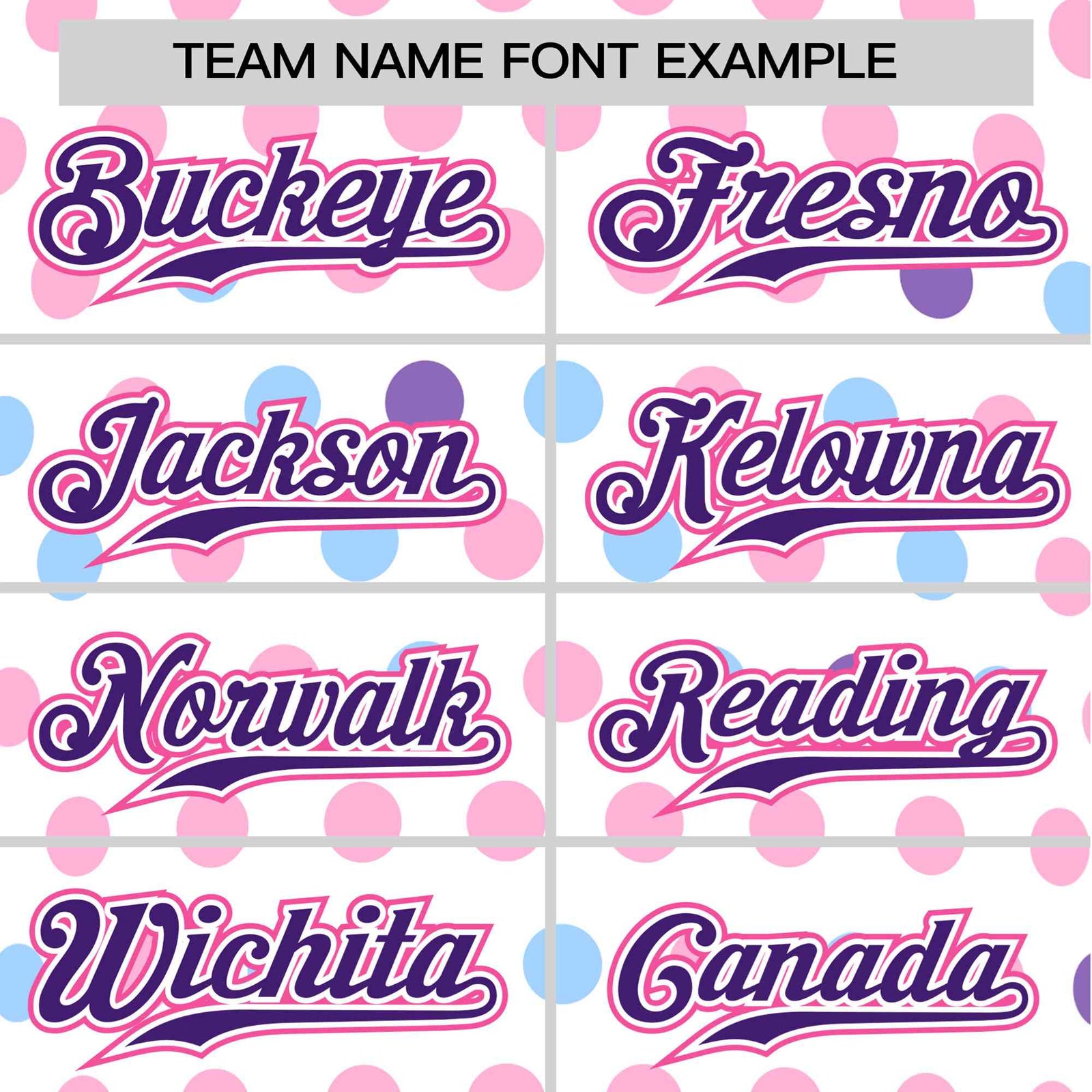 Custom White Purple Blue-Pink Authentic Polka Dot Fashion Baseball Jersey