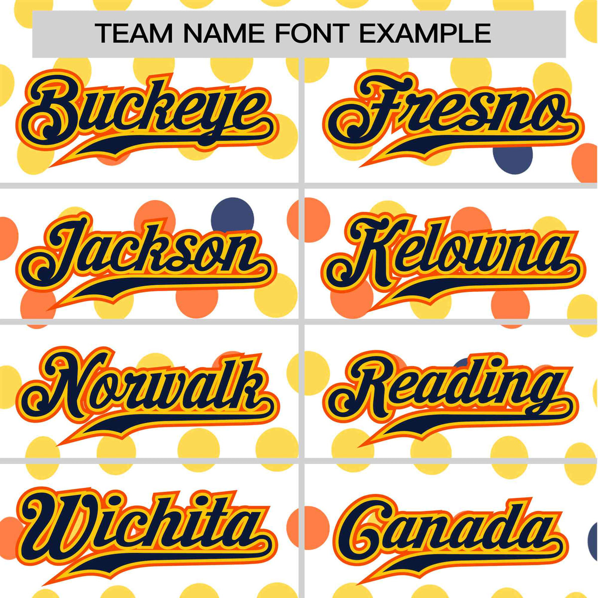 Custom White Navy Orange Gold Authentic Polka Dot Fashion Baseball Jersey