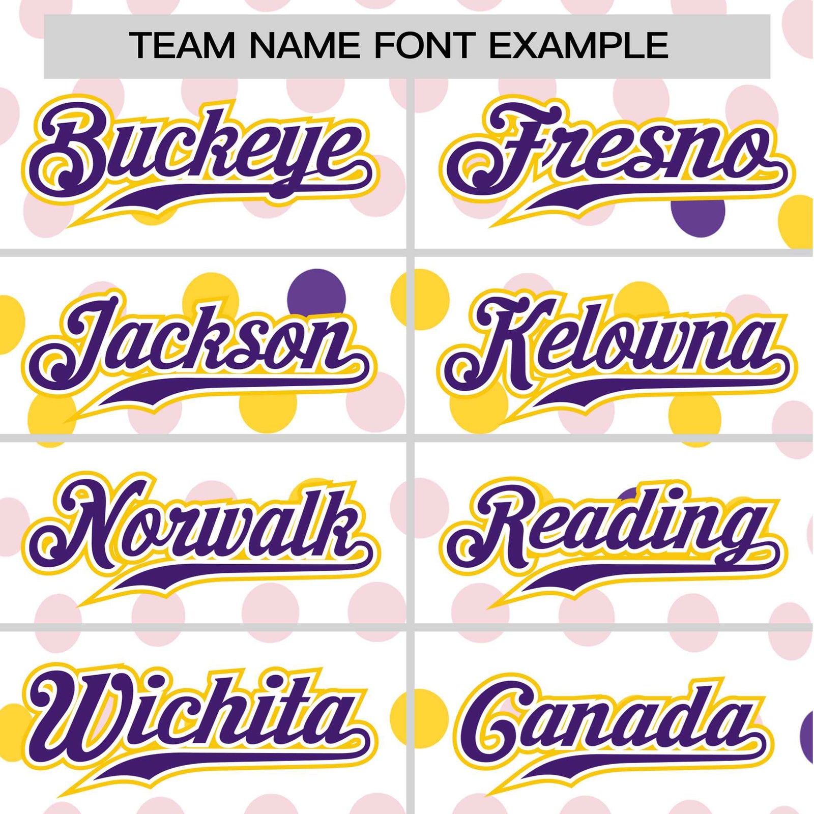 Custom White Purple Gold Authentic Polka Dot Fashion Baseball Jersey