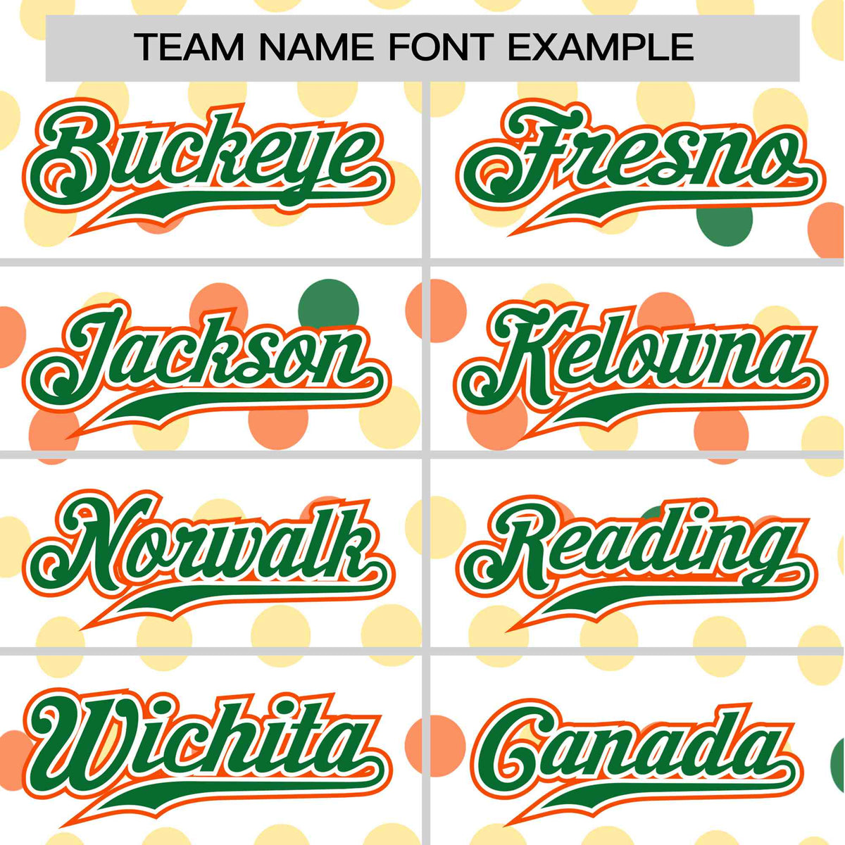 Custom White Kelly Green Orange Gold Authentic Polka Dot Fashion Baseball Jersey