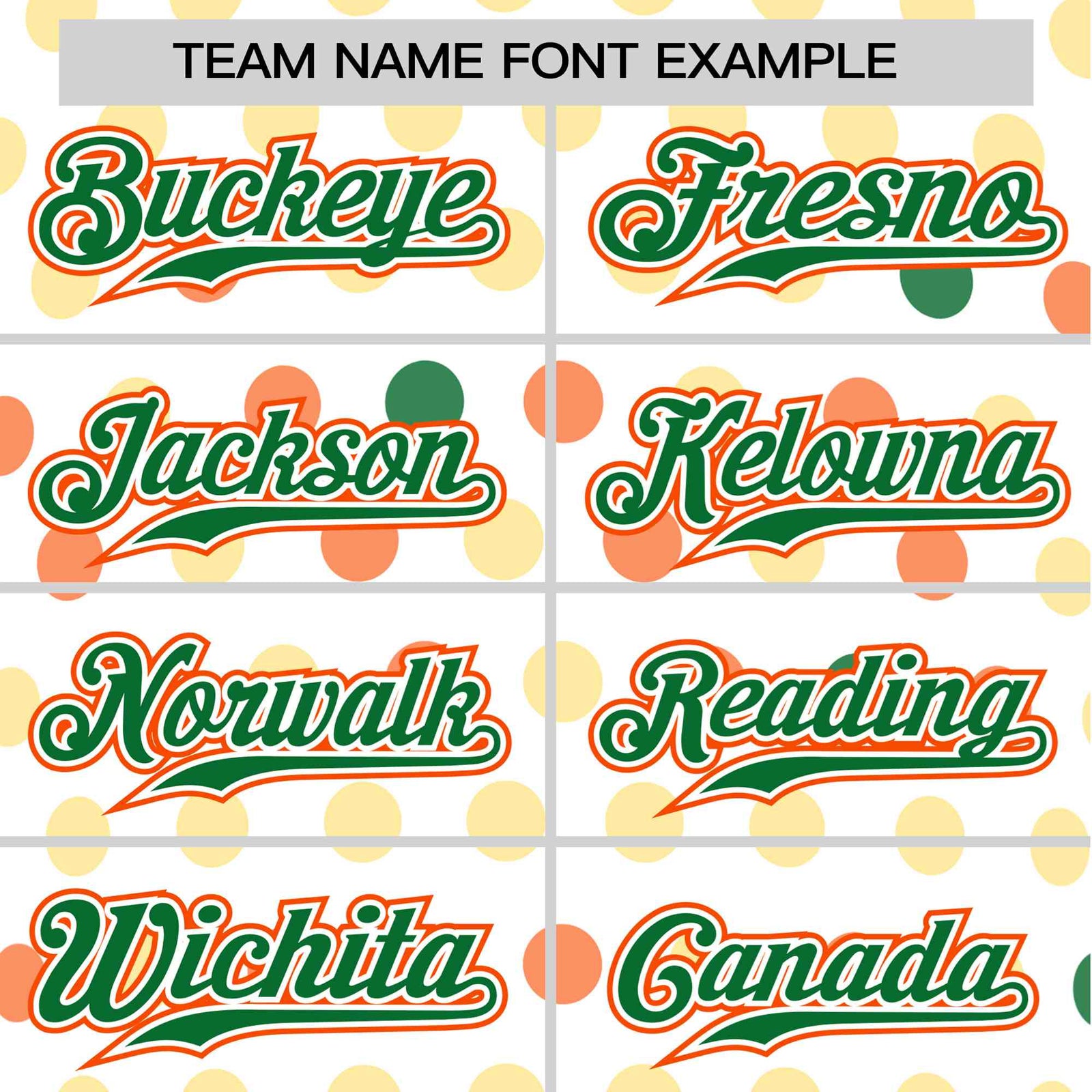 Custom White Kelly Green Orange Gold Authentic Polka Dot Fashion Baseball Jersey