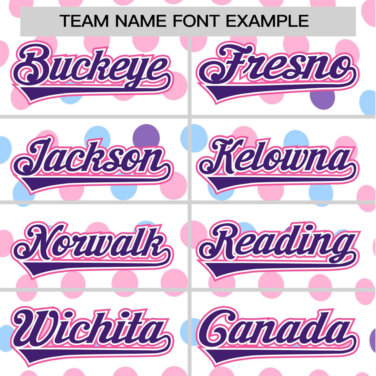 Custom White Purple Blue-Pink Authentic Polka Dot Fashion Baseball Jersey